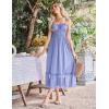 imageGRACE KARIN Womens 2025 Summer Dress Casual Sleeveless Spaghetti Strap Smocked Ruffle Beach Long Maxi Dress with PocketsBlue Grey