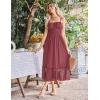 imageGRACE KARIN Womens 2025 Summer Dress Casual Sleeveless Spaghetti Strap Smocked Ruffle Beach Long Maxi Dress with PocketsBrick Red