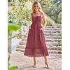 imageGRACE KARIN Womens 2025 Summer Dress Casual Sleeveless Spaghetti Strap Smocked Ruffle Beach Long Maxi Dress with PocketsBrick Red