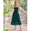 imageGRACE KARIN Womens 2025 Summer Dress Casual Sleeveless Spaghetti Strap Smocked Ruffle Beach Long Maxi Dress with PocketsGreen