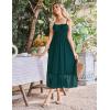 imageGRACE KARIN Womens 2025 Summer Dress Casual Sleeveless Spaghetti Strap Smocked Ruffle Beach Long Maxi Dress with PocketsGreen