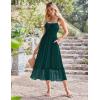 imageGRACE KARIN Womens 2025 Summer Dress Casual Sleeveless Spaghetti Strap Smocked Ruffle Beach Long Maxi Dress with PocketsGreen