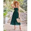 imageGRACE KARIN Womens 2025 Summer Dress Casual Sleeveless Spaghetti Strap Smocked Ruffle Beach Long Maxi Dress with PocketsGreen