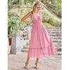 imageGRACE KARIN Womens 2025 Summer Dress Casual Sleeveless Spaghetti Strap Smocked Ruffle Beach Long Maxi Dress with PocketsLight Pink