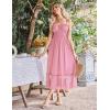 imageGRACE KARIN Womens 2025 Summer Dress Casual Sleeveless Spaghetti Strap Smocked Ruffle Beach Long Maxi Dress with PocketsLight Pink