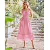 imageGRACE KARIN Womens 2025 Summer Dress Casual Sleeveless Spaghetti Strap Smocked Ruffle Beach Long Maxi Dress with PocketsLight Pink