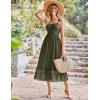 imageGRACE KARIN Womens 2025 Summer Dress Casual Sleeveless Spaghetti Strap Smocked Ruffle Beach Long Maxi Dress with PocketsOlive Green
