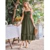 imageGRACE KARIN Womens 2025 Summer Dress Casual Sleeveless Spaghetti Strap Smocked Ruffle Beach Long Maxi Dress with PocketsOlive Green