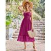 imageGRACE KARIN Womens 2025 Summer Dress Casual Sleeveless Spaghetti Strap Smocked Ruffle Beach Long Maxi Dress with PocketsPurple Red