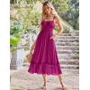 imageGRACE KARIN Womens 2025 Summer Dress Casual Sleeveless Spaghetti Strap Smocked Ruffle Beach Long Maxi Dress with PocketsPurple Red