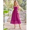 imageGRACE KARIN Womens 2025 Summer Dress Casual Sleeveless Spaghetti Strap Smocked Ruffle Beach Long Maxi Dress with PocketsPurple Red