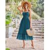 imageGRACE KARIN Womens 2025 Summer Dress Casual Sleeveless Spaghetti Strap Smocked Ruffle Beach Long Maxi Dress with PocketsTeal
