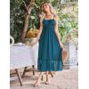 imageGRACE KARIN Womens 2025 Summer Dress Casual Sleeveless Spaghetti Strap Smocked Ruffle Beach Long Maxi Dress with PocketsTeal