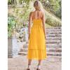 imageGRACE KARIN Womens 2025 Summer Dress Casual Sleeveless Spaghetti Strap Smocked Ruffle Beach Long Maxi Dress with PocketsYellow