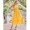 imageGRACE KARIN Womens 2025 Summer Dress Casual Sleeveless Spaghetti Strap Smocked Ruffle Beach Long Maxi Dress with PocketsYellow