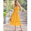 imageGRACE KARIN Womens 2025 Summer Dress Casual Sleeveless Spaghetti Strap Smocked Ruffle Beach Long Maxi Dress with PocketsYellow