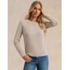 imageGRACE KARIN Womens Fall Knit Sweater Top Long Sleeve Merino Wool Blend Pullover Casual Crewneck Waffle Clothes 2025Apricot