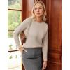 imageGRACE KARIN Womens Fall Knit Sweater Top Long Sleeve Merino Wool Blend Pullover Casual Crewneck Waffle Clothes 2025Apricot