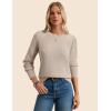imageGRACE KARIN Womens Fall Knit Sweater Top Long Sleeve Merino Wool Blend Pullover Casual Crewneck Waffle Clothes 2025Apricot