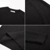 imageGRACE KARIN Womens Fall Knit Sweater Top Long Sleeve Merino Wool Blend Pullover Casual Crewneck Waffle Clothes 2025Black