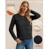imageGRACE KARIN Womens Fall Knit Sweater Top Long Sleeve Merino Wool Blend Pullover Casual Crewneck Waffle Clothes 2025Black