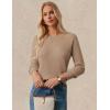 imageGRACE KARIN Womens Fall Knit Sweater Top Long Sleeve Merino Wool Blend Pullover Casual Crewneck Waffle Clothes 2025Camel