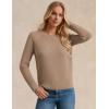 imageGRACE KARIN Womens Fall Knit Sweater Top Long Sleeve Merino Wool Blend Pullover Casual Crewneck Waffle Clothes 2025Camel