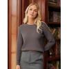 imageGRACE KARIN Womens Fall Knit Sweater Top Long Sleeve Merino Wool Blend Pullover Casual Crewneck Waffle Clothes 2025Coffee