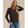 imageGRACE KARIN Womens Fall Knit Sweater Top Long Sleeve Merino Wool Blend Pullover Casual Crewneck Waffle Clothes 2025Deep Brown