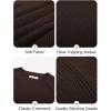 imageGRACE KARIN Womens Fall Knit Sweater Top Long Sleeve Merino Wool Blend Pullover Casual Crewneck Waffle Clothes 2025Deep Brown