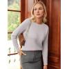 imageGRACE KARIN Womens Fall Knit Sweater Top Long Sleeve Merino Wool Blend Pullover Casual Crewneck Waffle Clothes 2025Grey