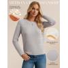 imageGRACE KARIN Womens Fall Knit Sweater Top Long Sleeve Merino Wool Blend Pullover Casual Crewneck Waffle Clothes 2025Grey