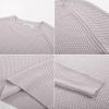 imageGRACE KARIN Womens Fall Knit Sweater Top Long Sleeve Merino Wool Blend Pullover Casual Crewneck Waffle Clothes 2025Grey