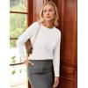 imageGRACE KARIN Womens Fall Knit Sweater Top Long Sleeve Merino Wool Blend Pullover Casual Crewneck Waffle Clothes 2025White