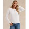 imageGRACE KARIN Womens Fall Knit Sweater Top Long Sleeve Merino Wool Blend Pullover Casual Crewneck Waffle Clothes 2025White