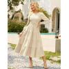 imageGRACE KARIN Womens Fall Long Sleeve Dresses 2025 Wedding Guest Midi Dress Smocked A Line Flowy Dresses with PocketsApricot