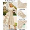 imageGRACE KARIN Womens Fall Long Sleeve Dresses 2025 Wedding Guest Midi Dress Smocked A Line Flowy Dresses with PocketsApricot