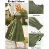imageGRACE KARIN Womens Fall Long Sleeve Dresses 2025 Wedding Guest Midi Dress Smocked A Line Flowy Dresses with PocketsArmy Green