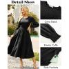imageGRACE KARIN Womens Fall Long Sleeve Dresses 2025 Wedding Guest Midi Dress Smocked A Line Flowy Dresses with PocketsBlack