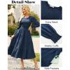 imageGRACE KARIN Womens Fall Long Sleeve Dresses 2025 Wedding Guest Midi Dress Smocked A Line Flowy Dresses with PocketsDark Blue