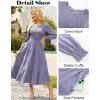 imageGRACE KARIN Womens Fall Long Sleeve Dresses 2025 Wedding Guest Midi Dress Smocked A Line Flowy Dresses with PocketsPurple
