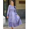 imageGRACE KARIN Womens Fall Long Sleeve Dresses 2025 Wedding Guest Midi Dress Smocked A Line Flowy Dresses with PocketsPurple