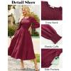 imageGRACE KARIN Womens Fall Long Sleeve Dresses 2025 Wedding Guest Midi Dress Smocked A Line Flowy Dresses with PocketsWine Red