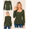 imageGRACE KARIN Womens Fall Long Sleeve Trendy Tops 2025 Square Neck Ribbed Casual Shirts Cozy Basic SweaterArmy Green