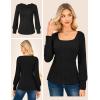 imageGRACE KARIN Womens Fall Long Sleeve Trendy Tops 2025 Square Neck Ribbed Casual Shirts Cozy Basic SweaterBlack