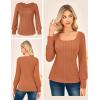 imageGRACE KARIN Womens Fall Long Sleeve Trendy Tops 2025 Square Neck Ribbed Casual Shirts Cozy Basic SweaterOrange