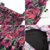 imageGRACE KARIN Womens Floral Print Maxi Dress Off Shoulder Smocked A Line Flowy Ruffle Wedding Guest Dresses with PocketsBlack Flower