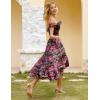 imageGRACE KARIN Womens Floral Print Maxi Dress Off Shoulder Smocked A Line Flowy Ruffle Wedding Guest Dresses with PocketsBlack Flower