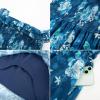 imageGRACE KARIN Womens Floral Print Maxi Dress Off Shoulder Smocked A Line Flowy Ruffle Wedding Guest Dresses with PocketsBlue Flower