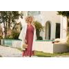 imageGRACE KARIN Womens Long Sleeve Maxi Dresses 2025 Flowy Fall Dresses Casual Crew Neck Dress Elastic Waist with PocketsBegonia Red